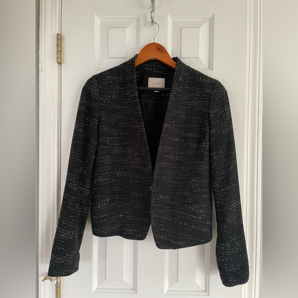 Loft Blazer, black with hints of white. Size 4